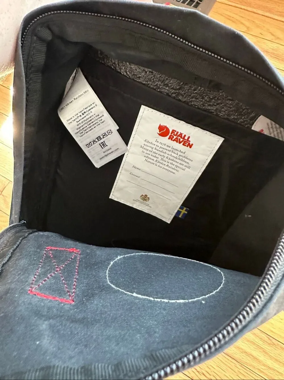 Fjallraven Kanken Rainbow Mini Backpack Black